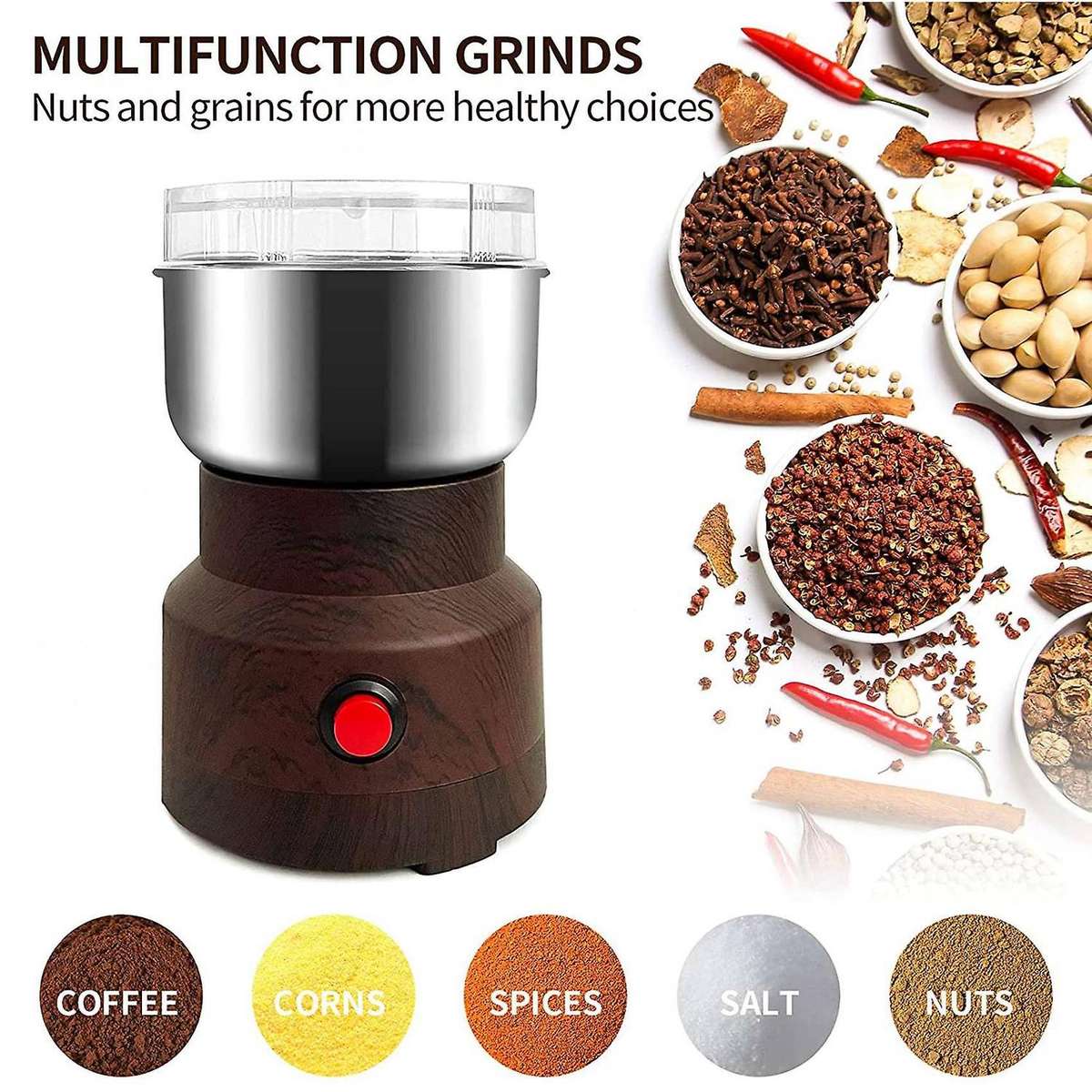 Coffee Grinder Electric Spice Grinder Grain Grinder-us Plug