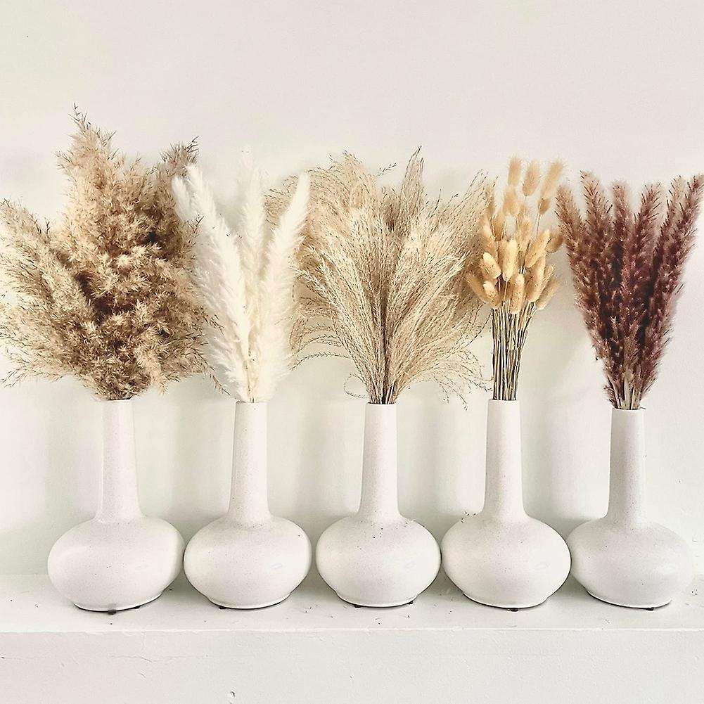 110 Pcs Pampas Grass Boho Decor Dried Grass Bouquet