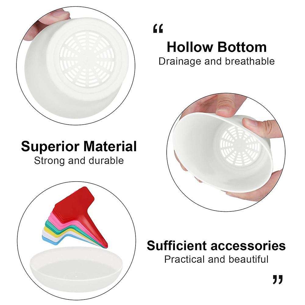 24pcs 4 Inch Plant Pot with Saucers Flower Pots White