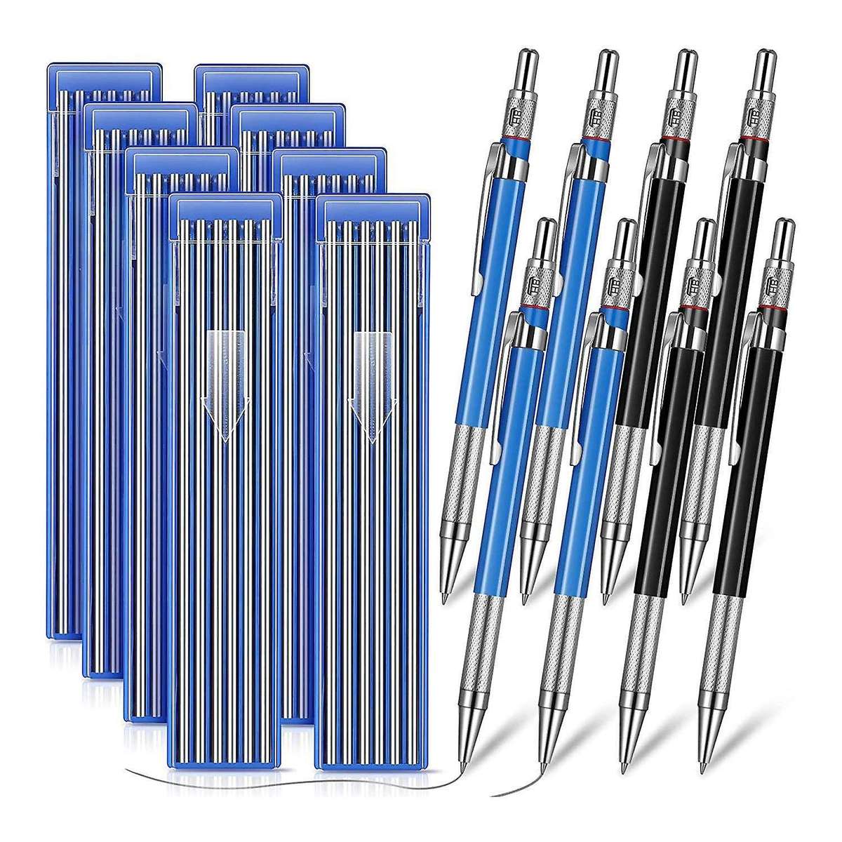 Welders Pencils Set,8pcs Pencils with 96pcs 2mm Silver Refills