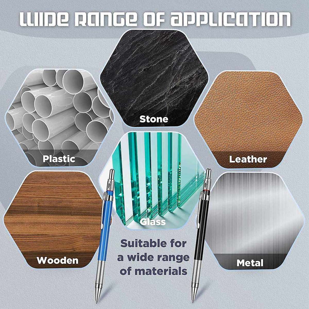 Welders Pencils Set,8pcs Pencils with 96pcs 2mm Silver Refills