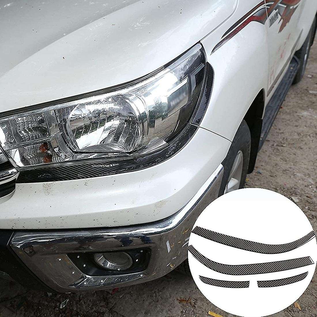 For Toyota Hilux 15-21 Headlight Eyebrow Front Side Lamp Strips Trim