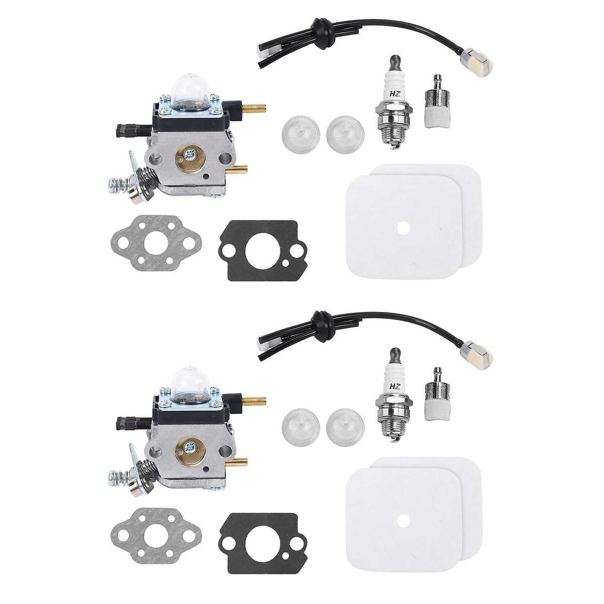 2x Carburetor with Air Filter Repower Kit for 2-cycle Mantis 7222
