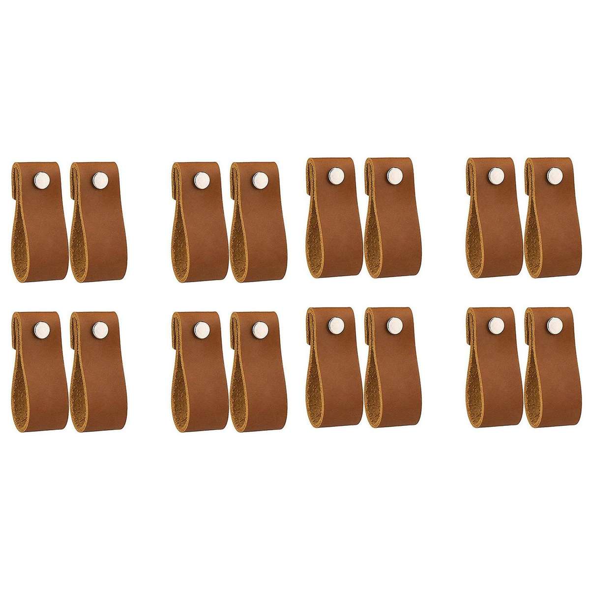 Leather Drawer Pulls 16 Pcs Knobs Pure Leather Handles for Drawers