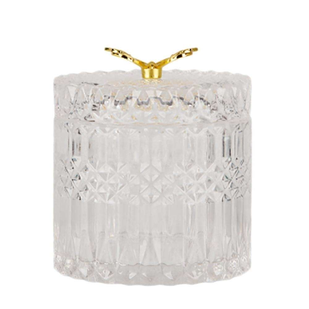 Nordic Gold Butterfly Glass Covered Jewelry Box Candy Snack Jar(d)