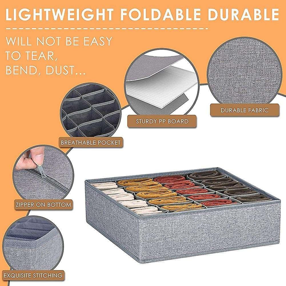 4 Pack Sock Underwear Organizer Dividers,drawer Fabric Foldable