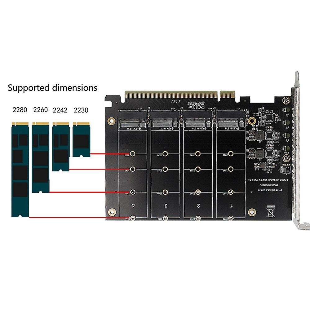 4-disk Nvme Raid Pci-e X16 Dapter Card Support M. 2 Nvme Protocol