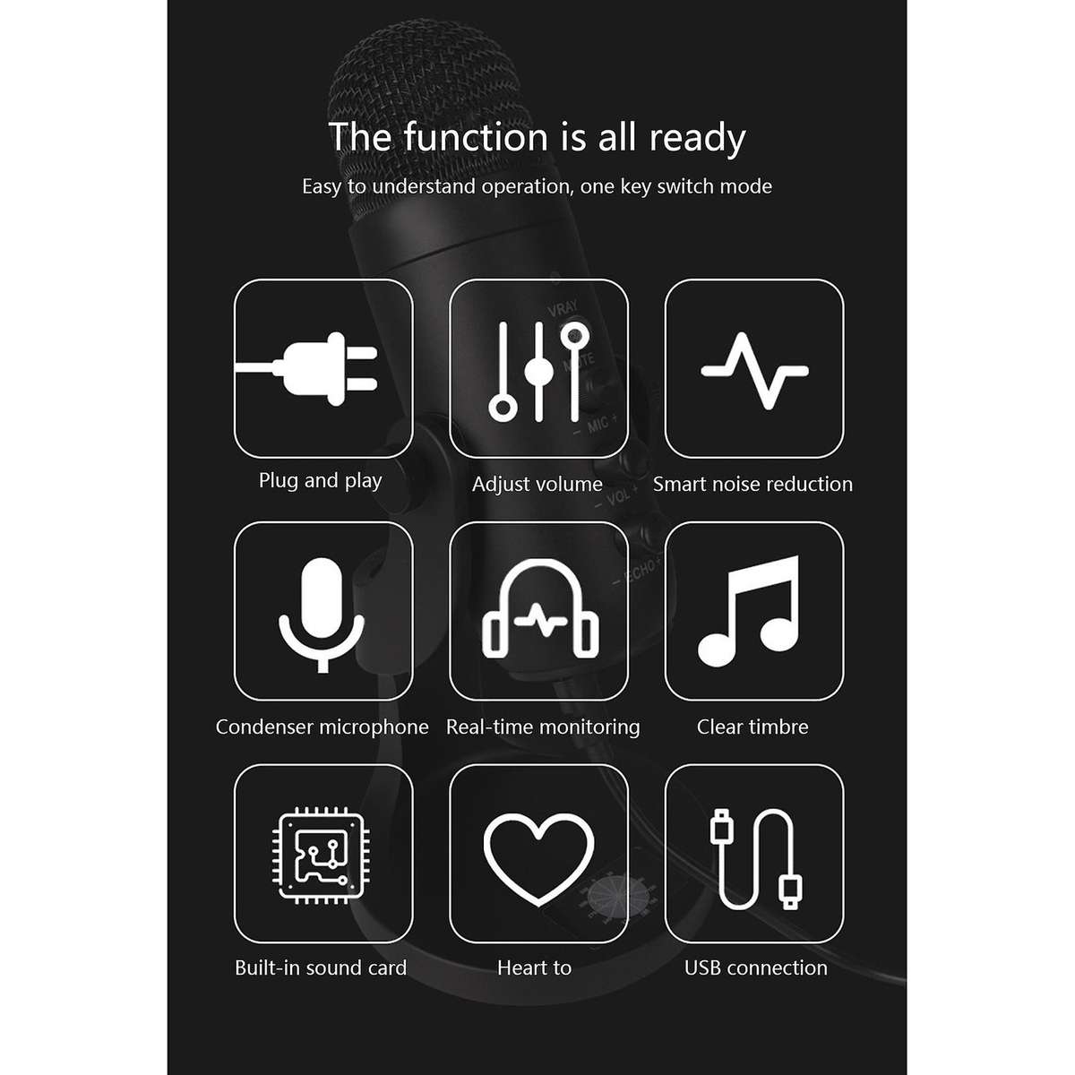 Usb Phone Microphone for Pc Laptop Gaming Streamingtik Tok Youtube