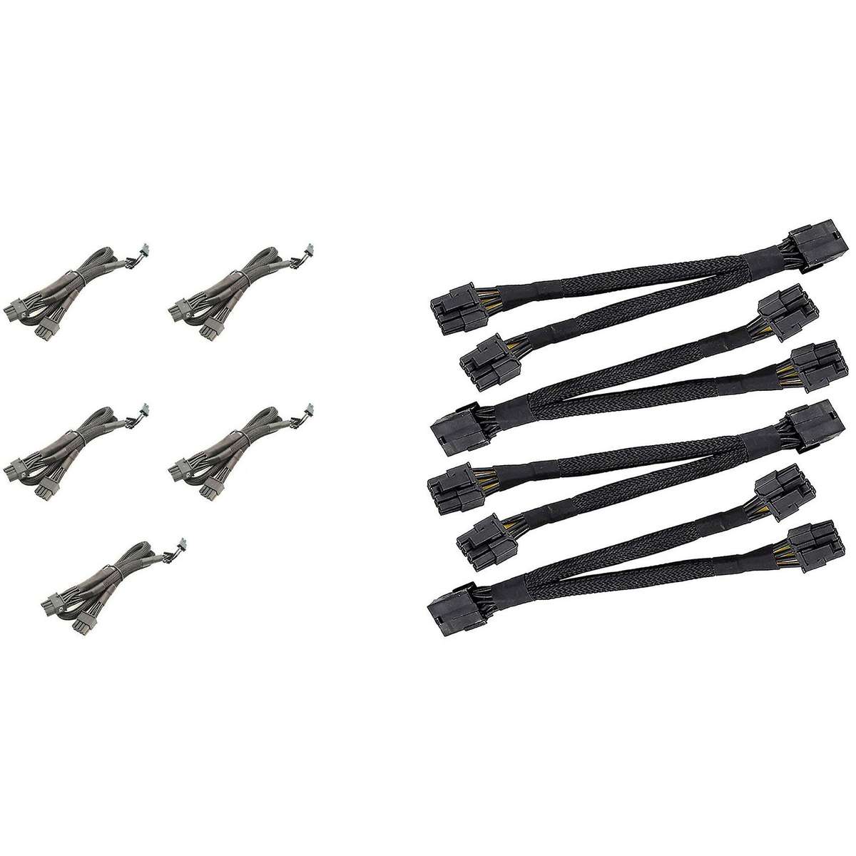 4pcs 8 Pin Pci-e Video Card 8 Pin Female to Dual Gpu Male Splitter