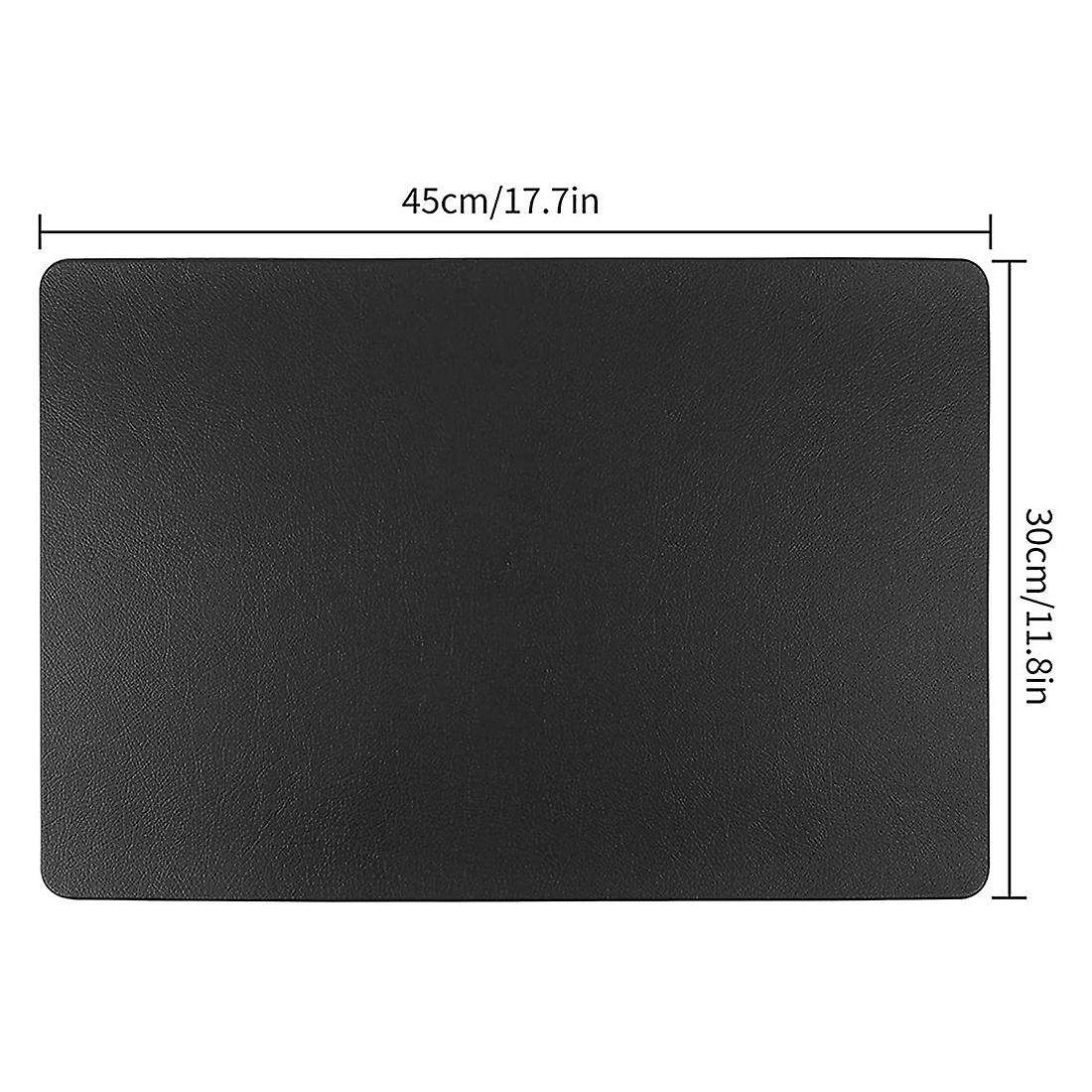 Pu Leather Christmas Placemats Black Sets Of 6 Table Mats 45x30cm