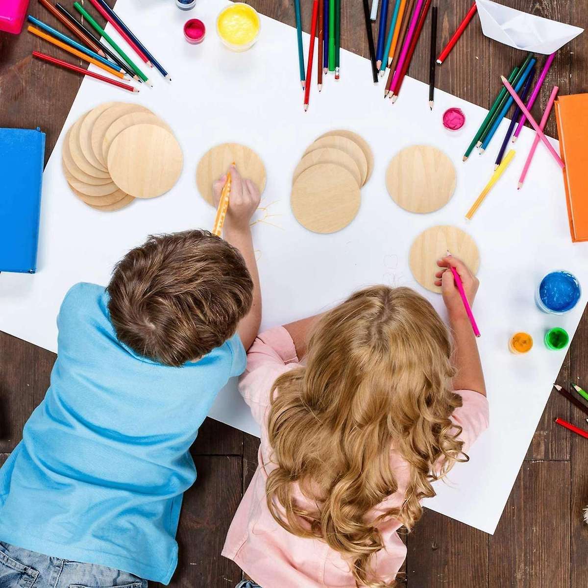 Unfinished Wood Pieces Ornaments for Diy Crafts 30 Packs 4 Inch