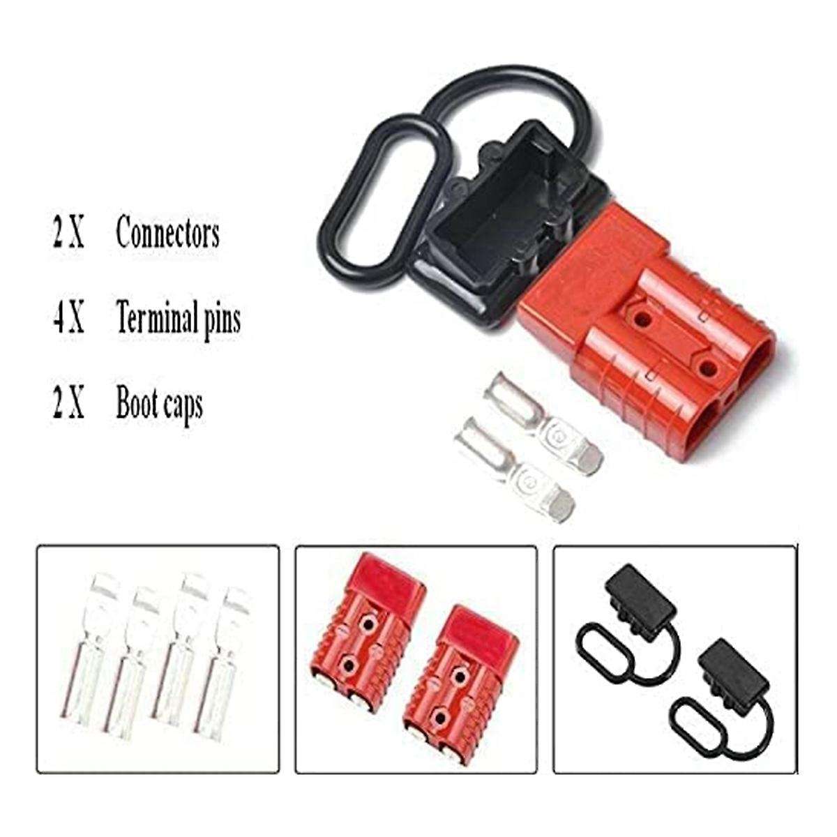 2pcs 350a 2/0 Awg Battery Power Connector Cable for Atv Winch Grey