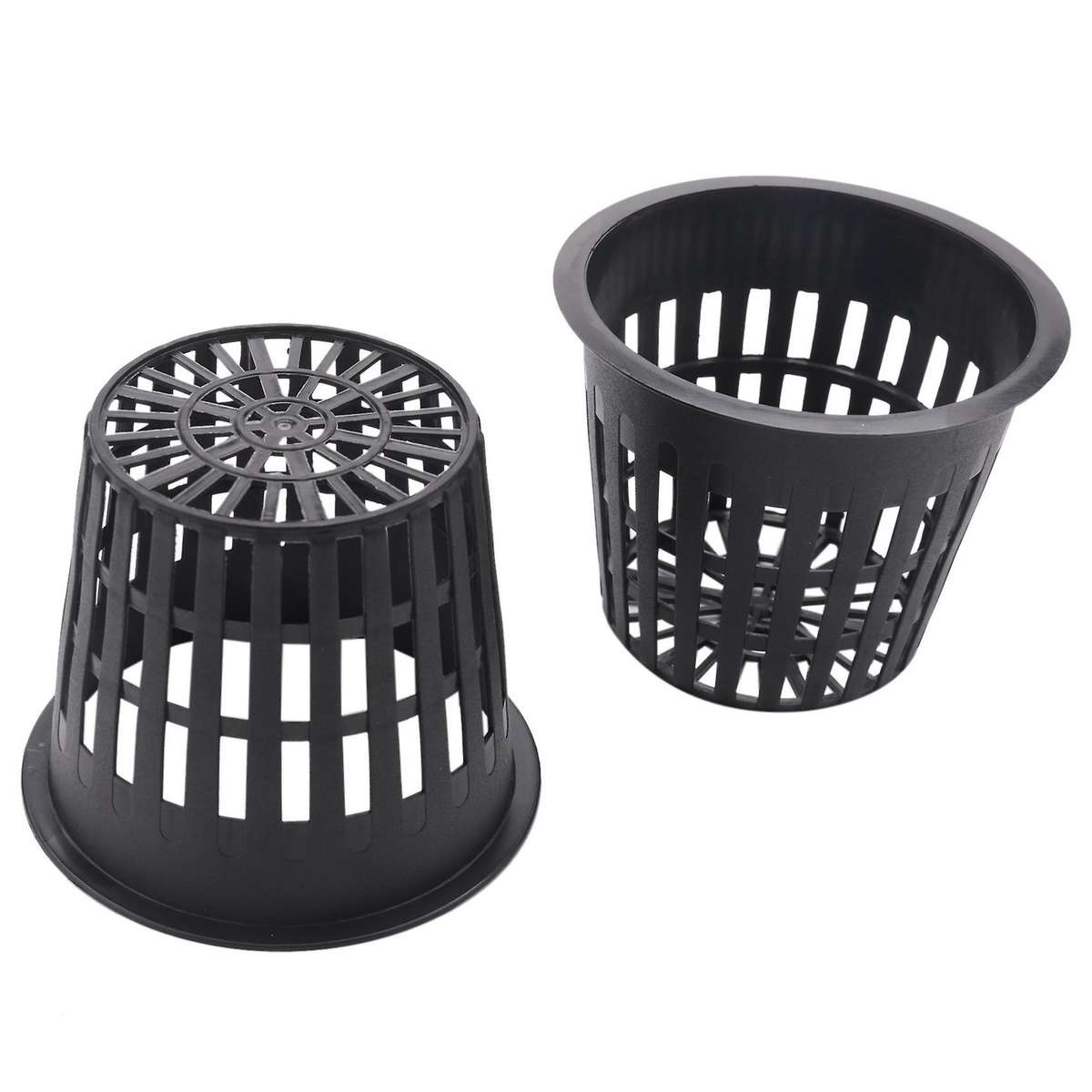 40pcs 3 Inch Heavy Duty Mesh Pot Net Cup Hydroponic Planting Black