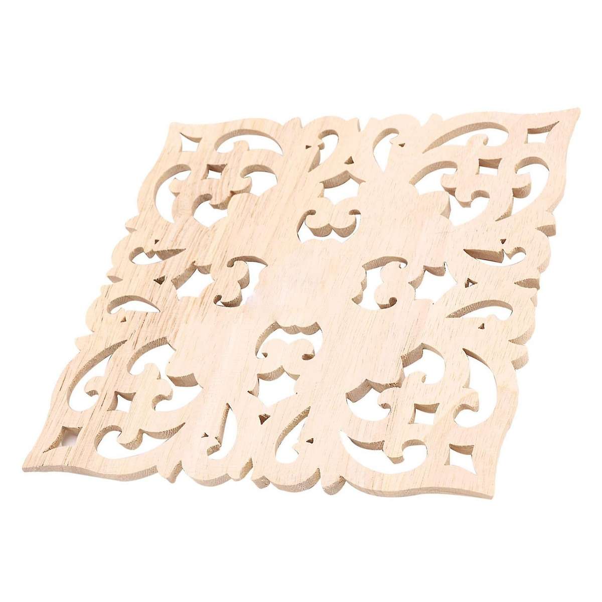 4x Wooden Decal European-style Applique Real Wood Carving 20x20x2cm