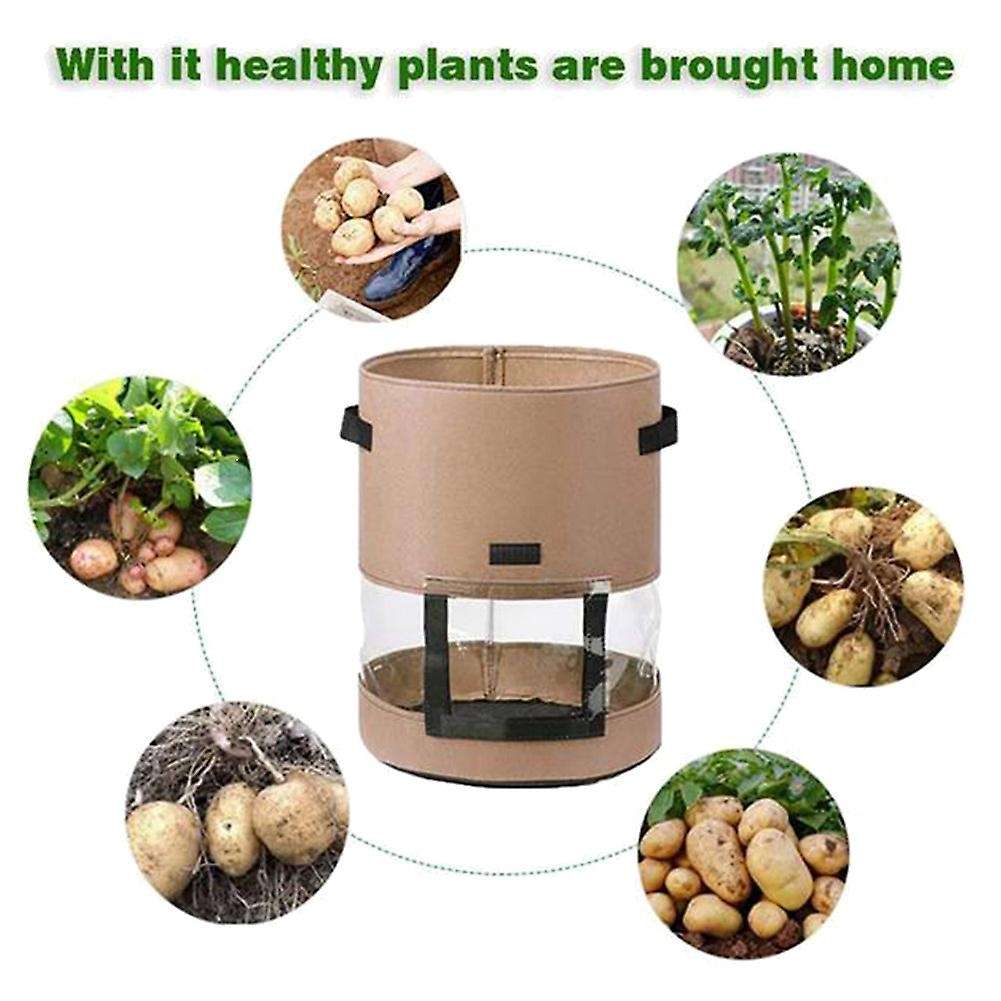 Potato Grow Bags 3 Pcs 10 Gallon with Flap,with Sturdy Handles