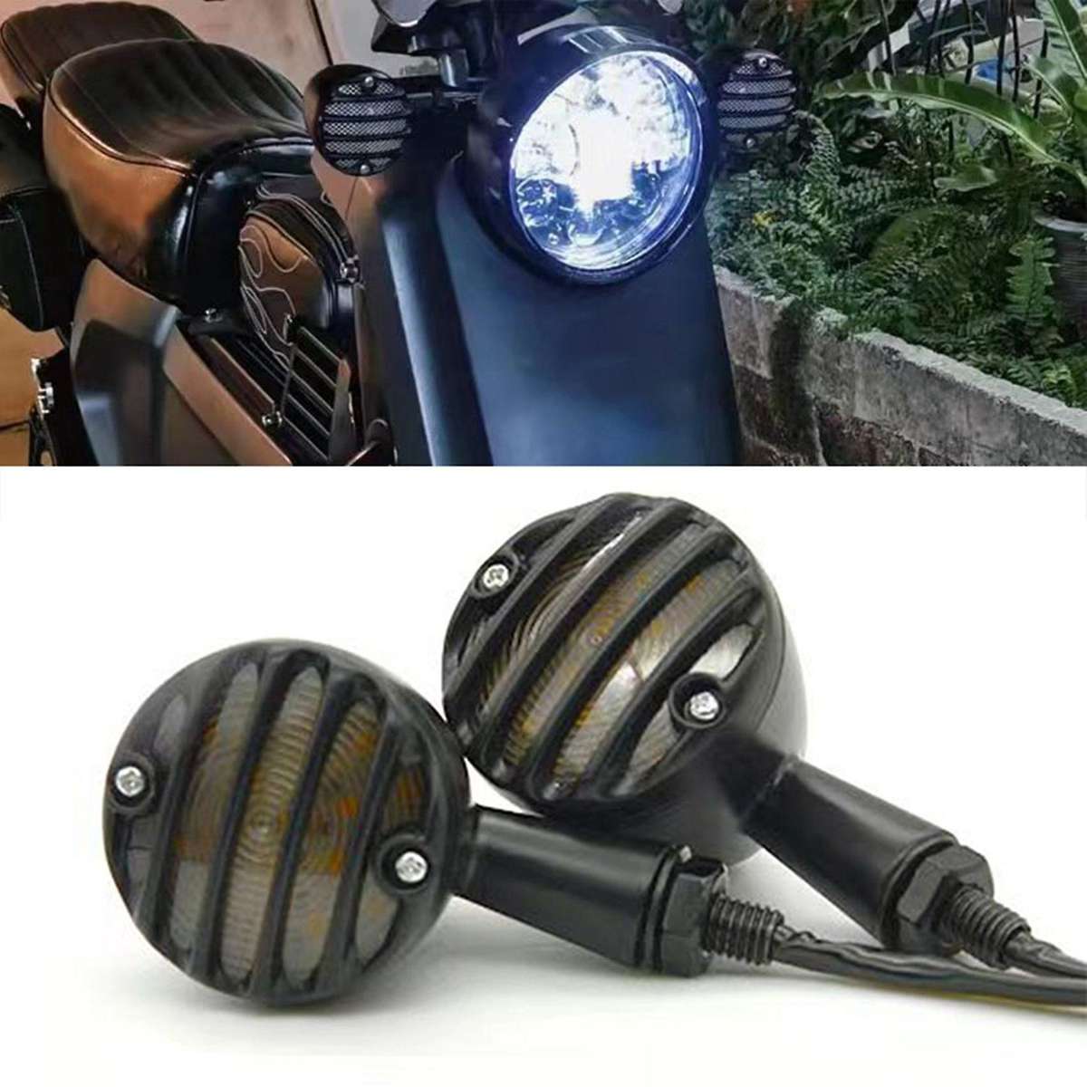 Retro Retrofit Led Fence Turn Signal Turning Light for Harley,black