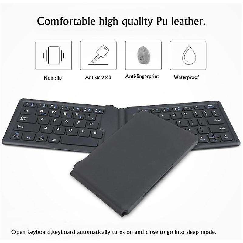 B.o.w Portable Pu Folding Mini Bluetooth Keyboard for Iphone, Tablet