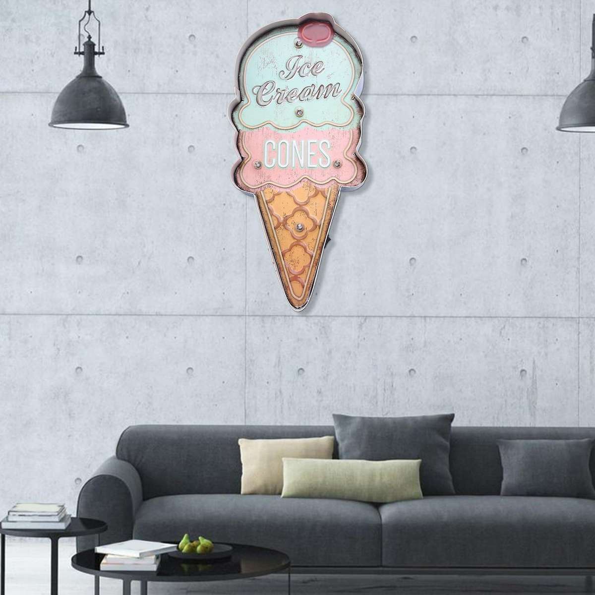 Ice Cream Signs Cafe Shop Decorative for Wall Retro Coffee Plaque