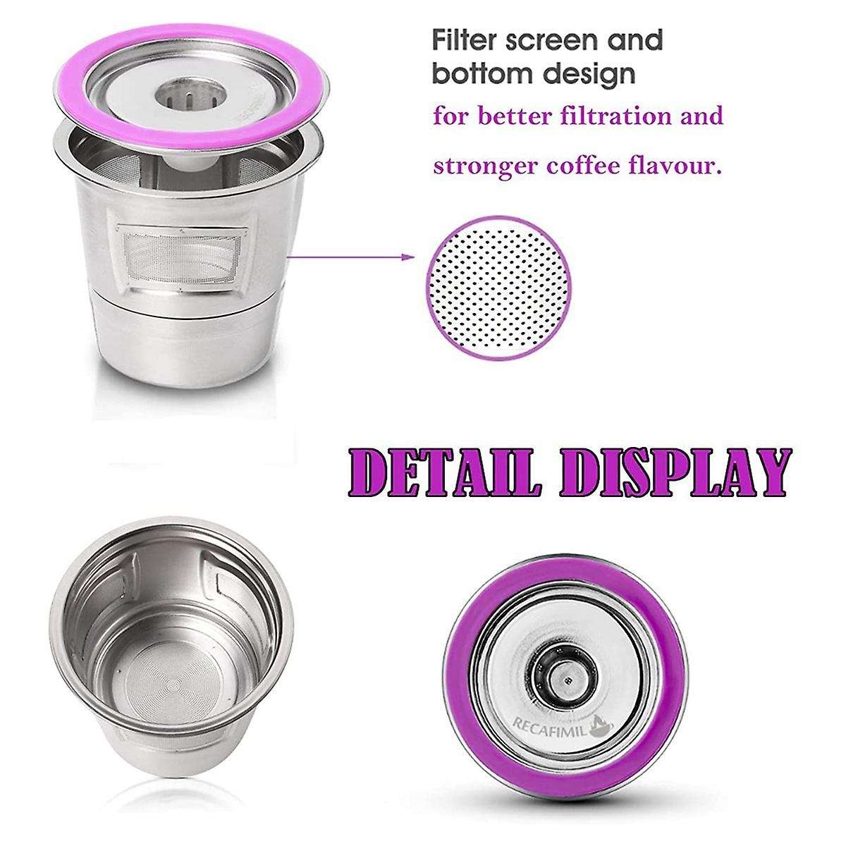 Recafimil Stainless Steel Coffee K Cup Filters for K-duo Keurig 2.0