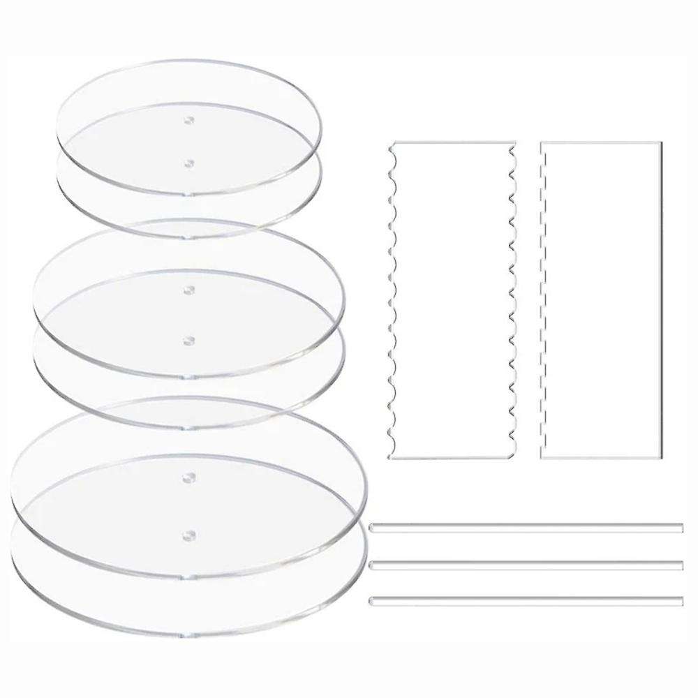 Transparent Acrylic Round Cake Pan Set Cream Cake Baking Craft Tool