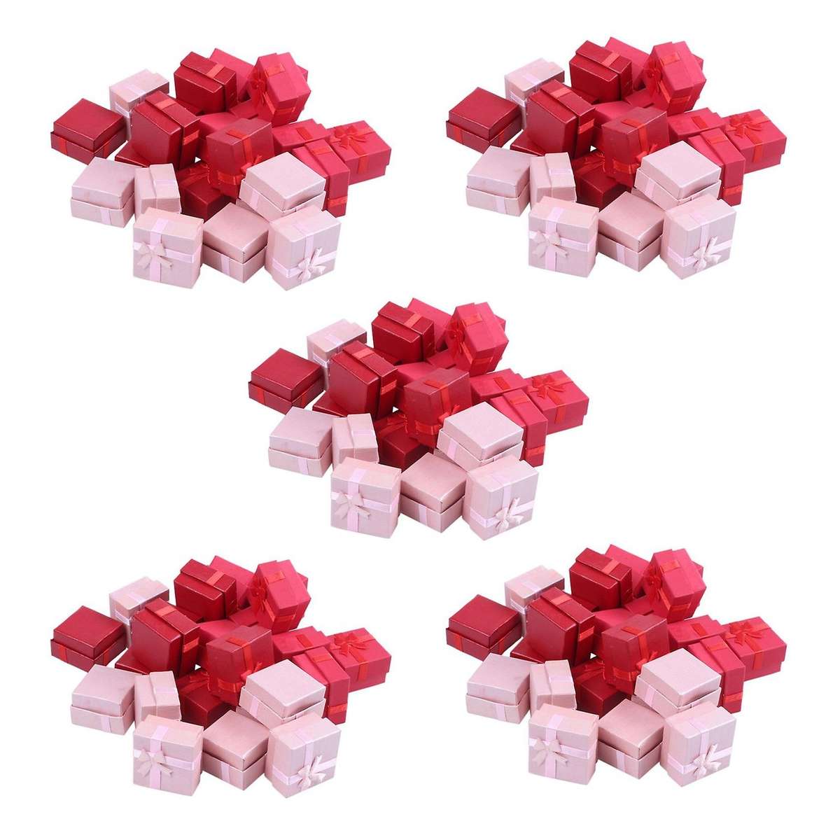 120-piece Gift Box Set - Square Ring Jewelry Box Assorted Colors