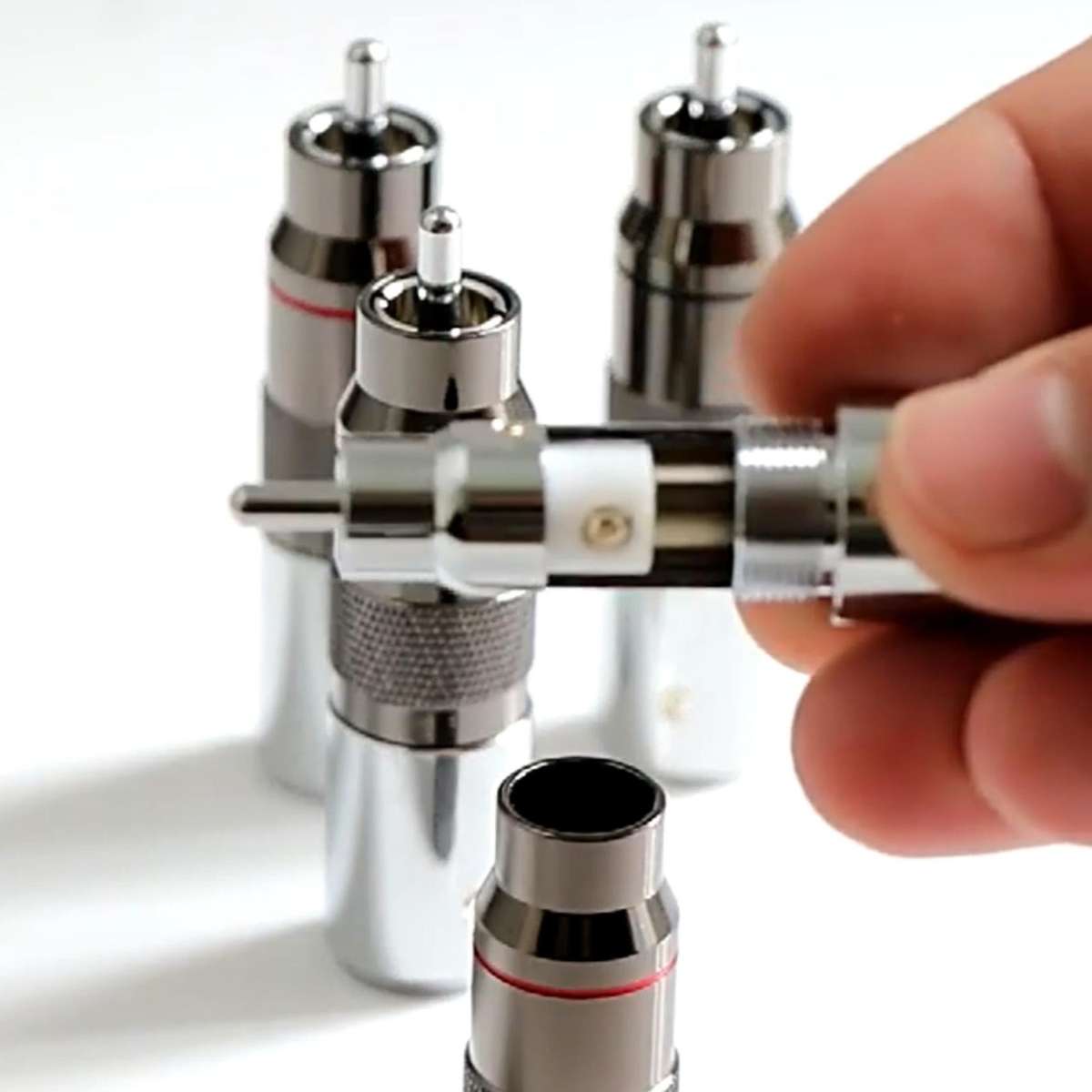 4pcs Hi-end Hifi Rhodium Plated Unsolder Rca Terminal Hifi Diy Brass