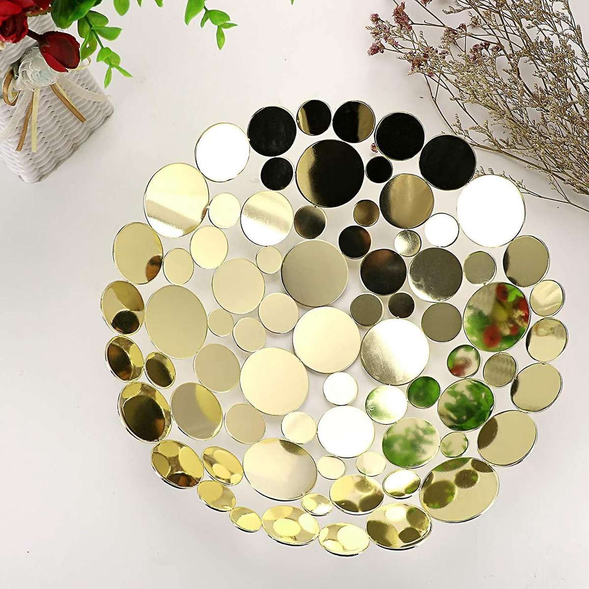 Metal Fruit Bowl Basket Decorative Countertop Fruit Holder (golden)