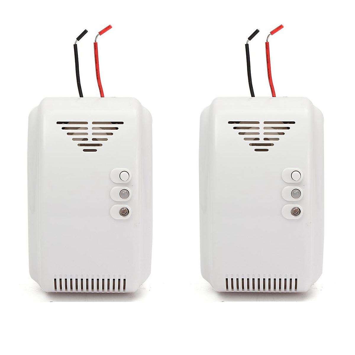 2pc 12v Lpg Propane Butane Combustible Gas Leak Alarm Detector Sensor