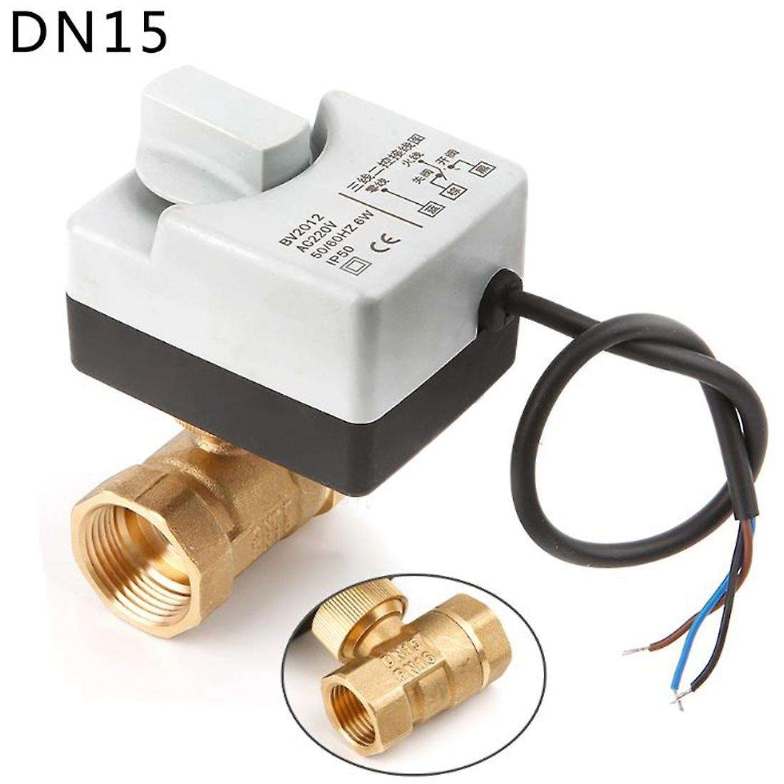 Ac220v Dn15 2 Way 3 Wires Motorized Ball Valve Electric Actuator