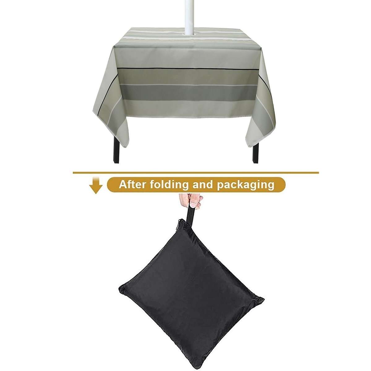 Outdoor Tablecloth Waterproof with Zipper Umbrella Hole 60 X 60 Inch