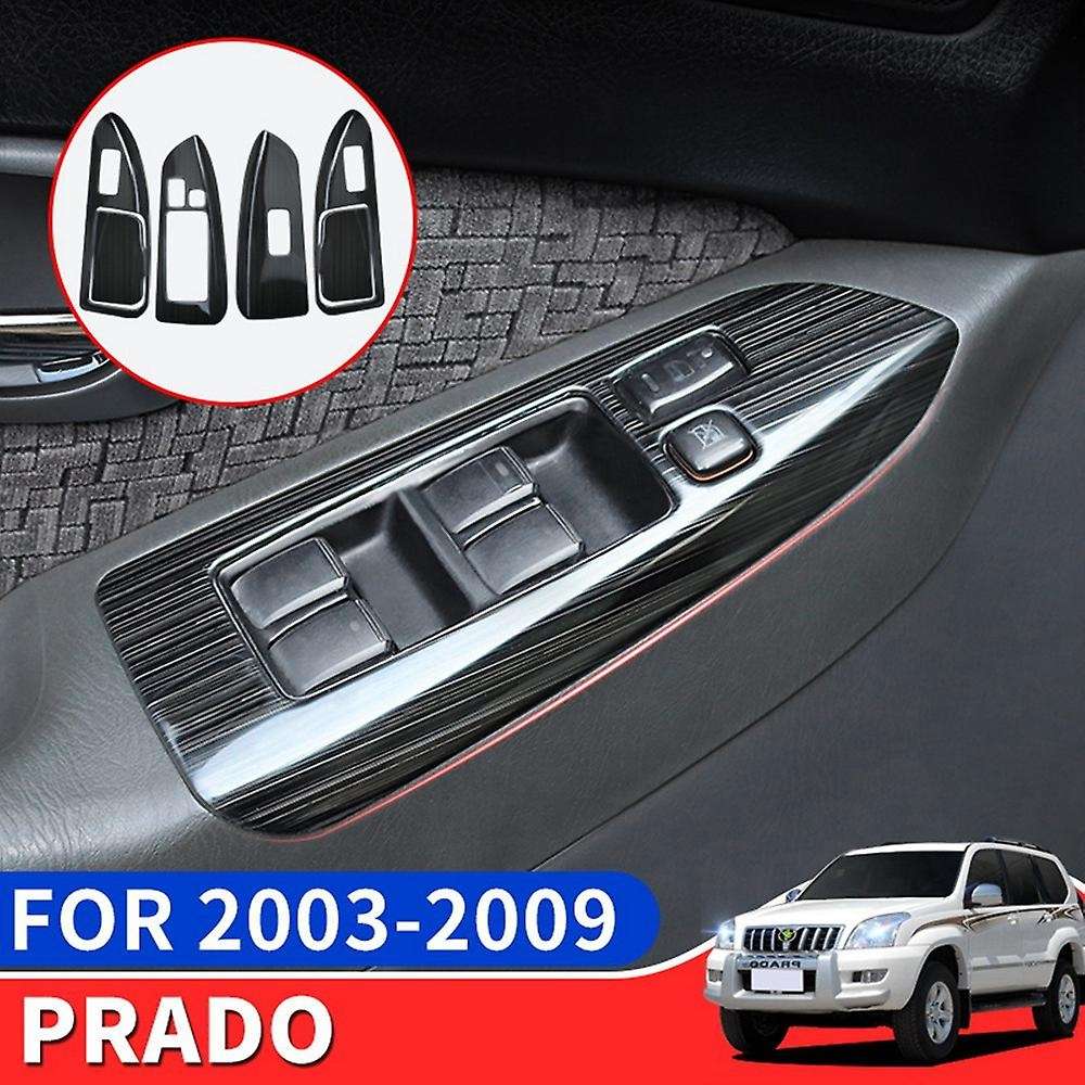 Black Window Lift Button Cover Trim for Toyota Land Cruiser