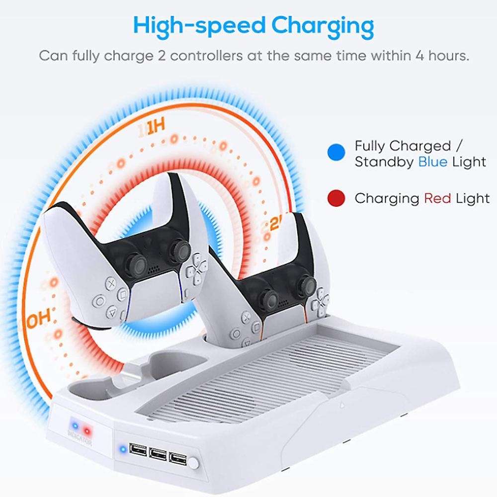 Game Host Cooling Fan Charging Station Dual Controller Charger