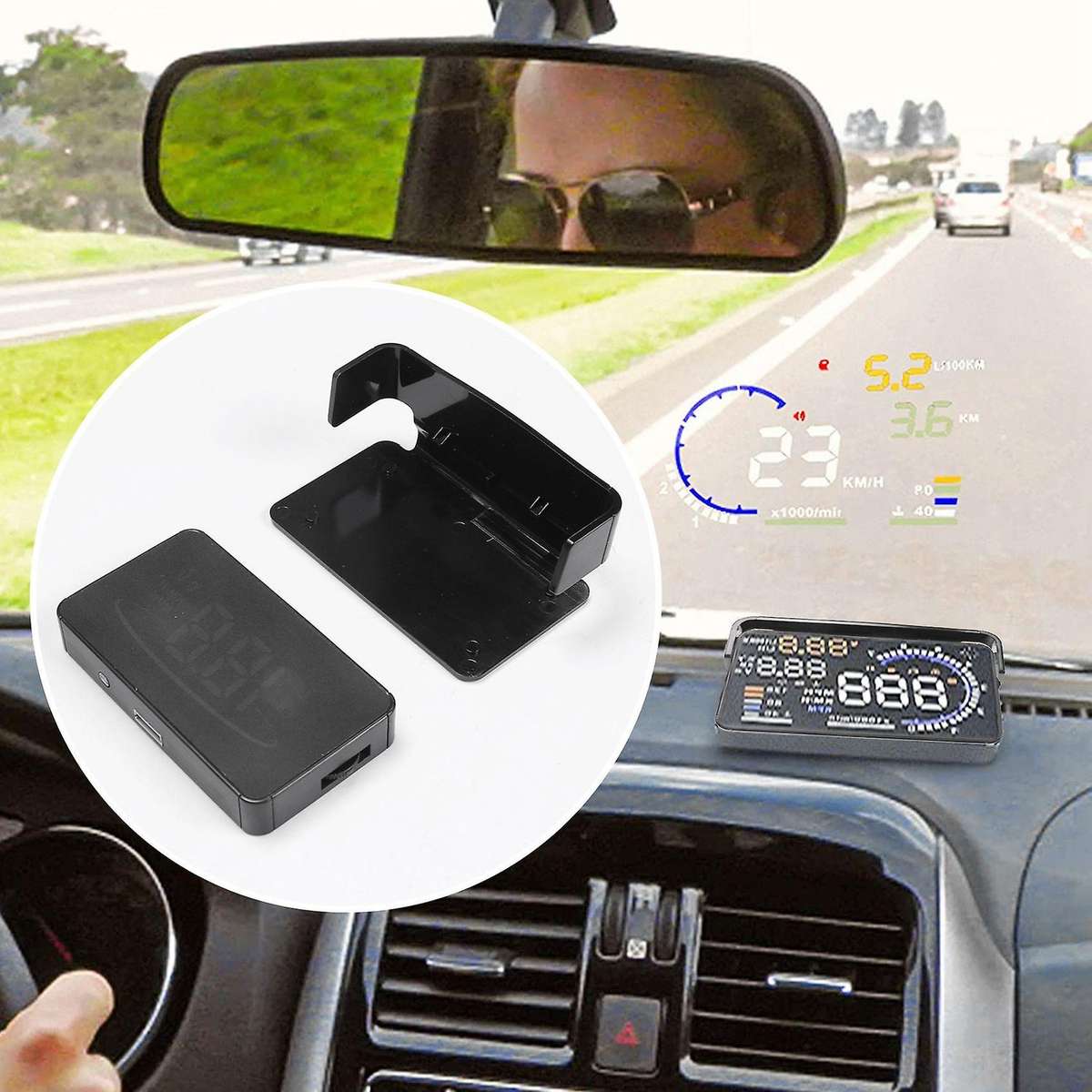 Head Up Display Car Universal Hud Obd, Speed Mph Km/h,engine Rpm