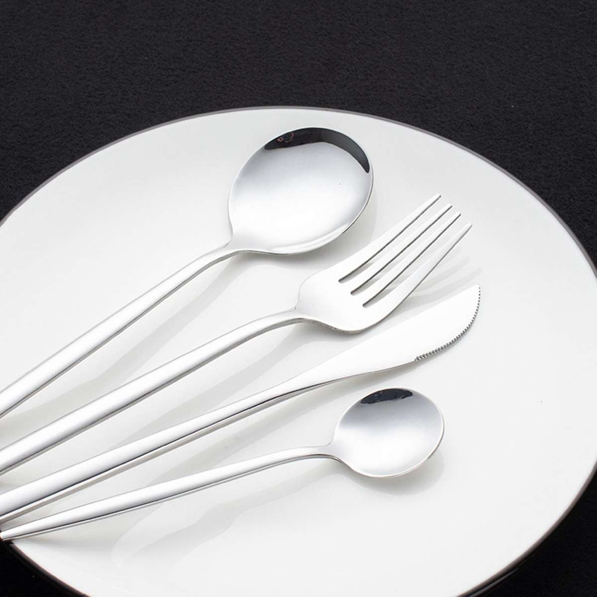 24 Piece Cutlery Set Stainless Steel Cutlery Set Cutlery Silver