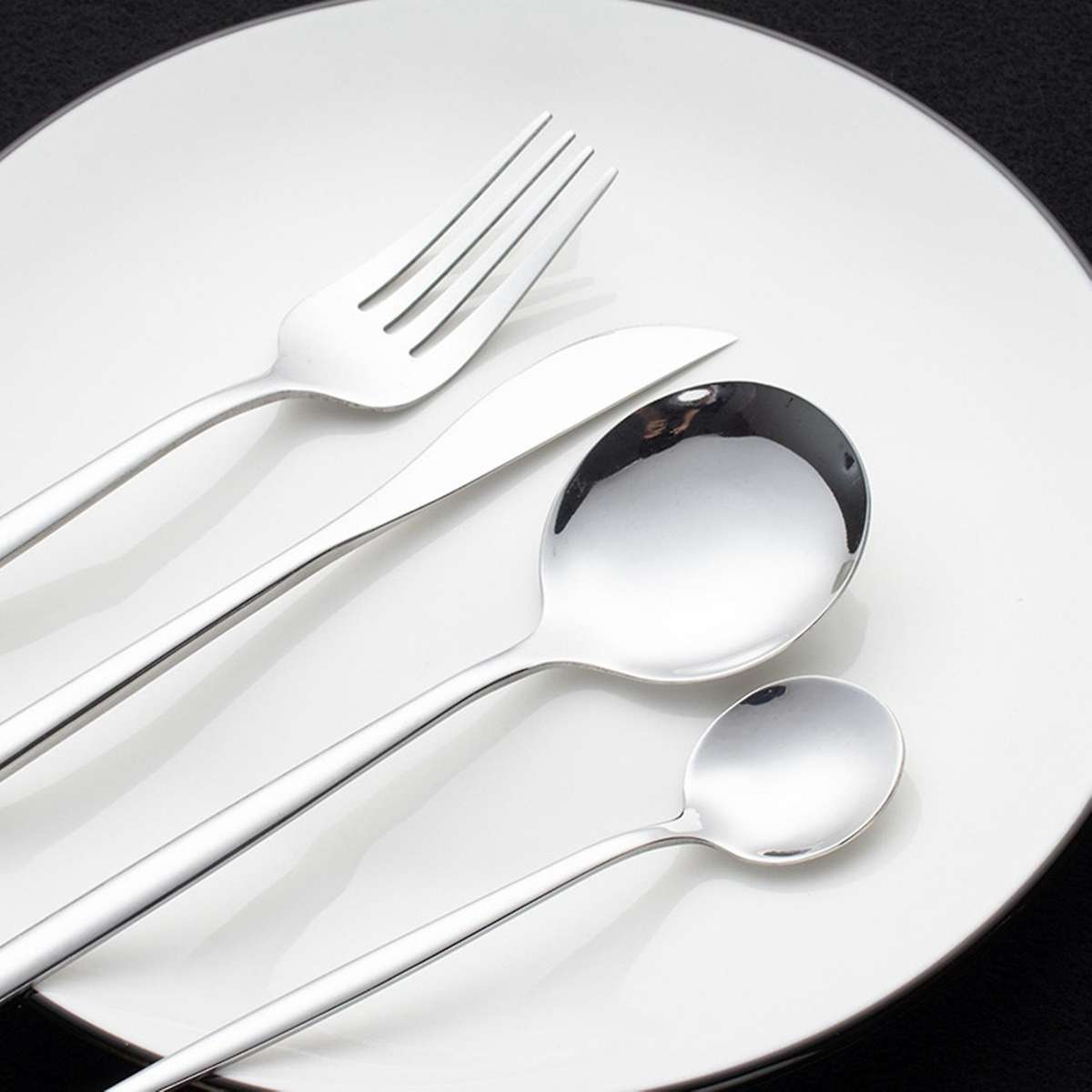 24 Piece Cutlery Set Stainless Steel Cutlery Set Cutlery Silver