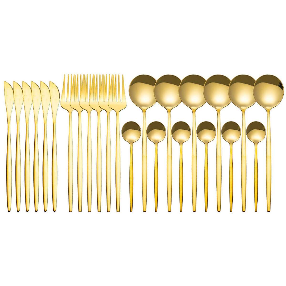 24 Piece Cutlery Set Stainless Steel Cutlery Set Cutlery Gold