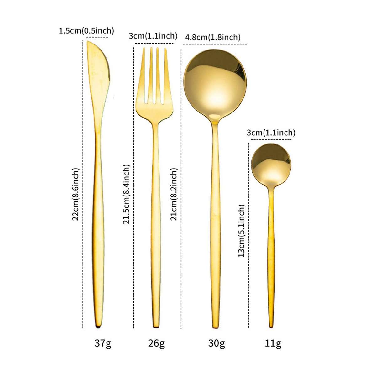 24 Piece Cutlery Set Stainless Steel Cutlery Set Cutlery Gold