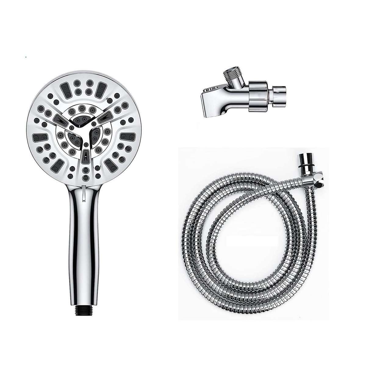 5.04 Inch Detachable Showerhead Set with Stainless Steel Hose