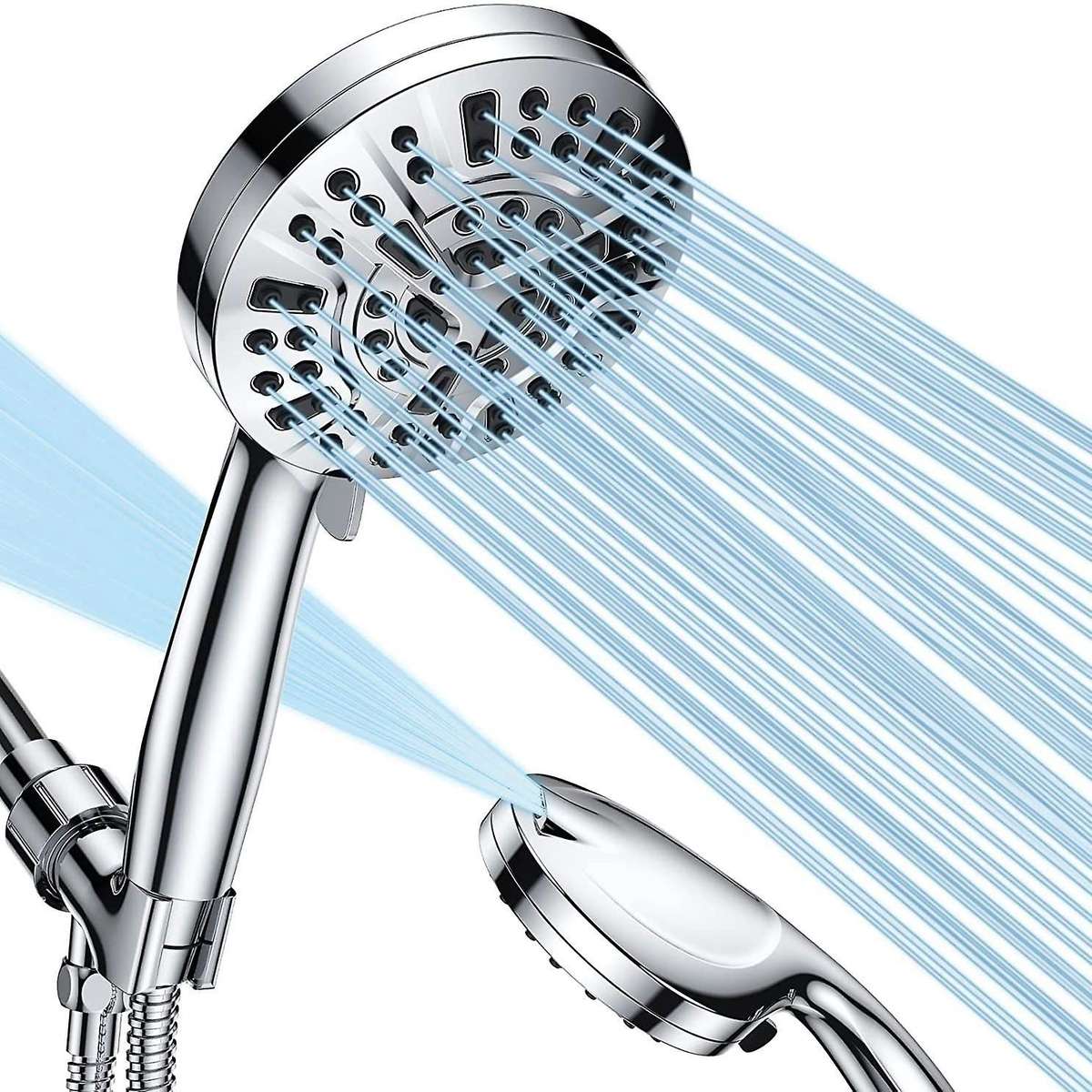 5.04 Inch Detachable Showerhead Set with Stainless Steel Hose