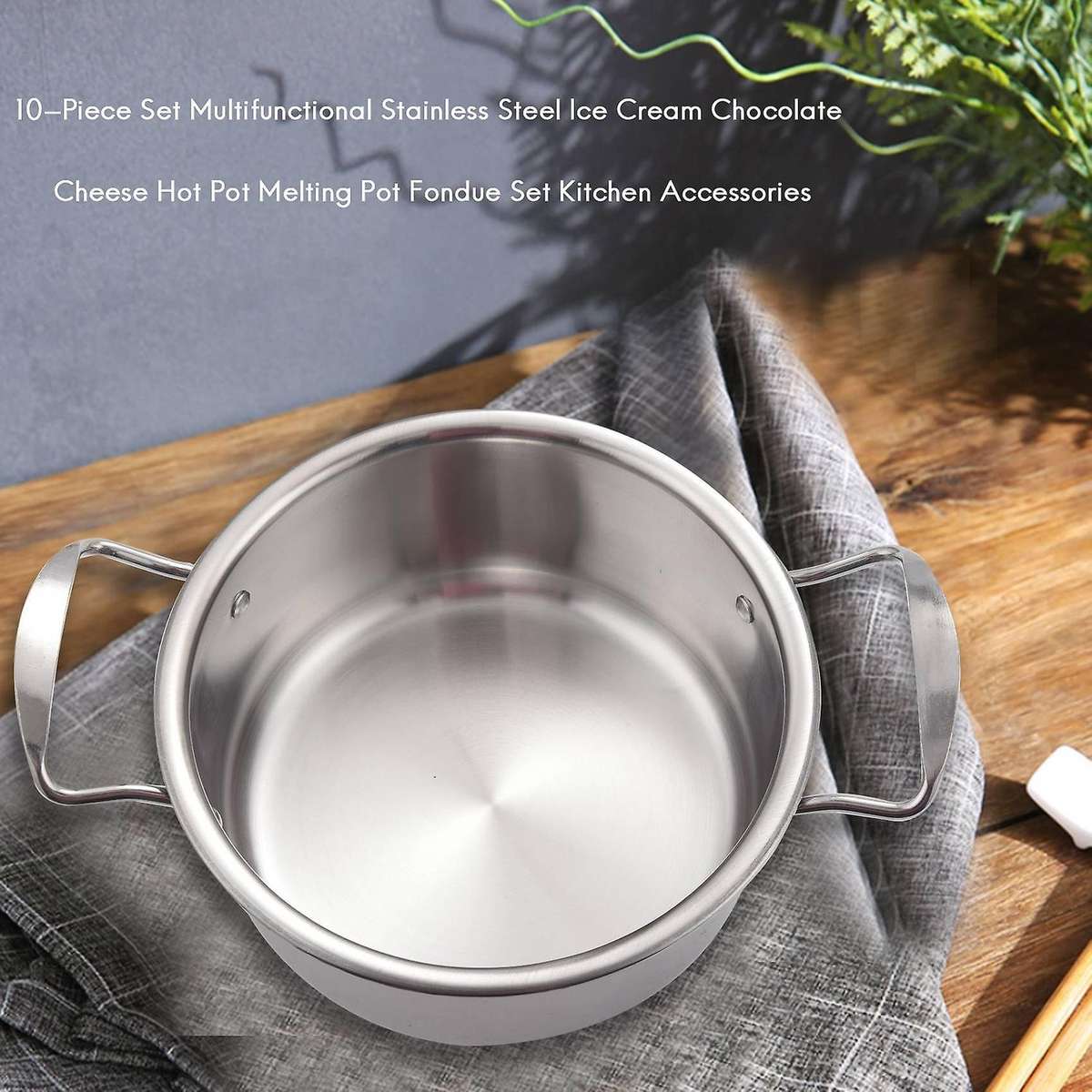 10-piece Set Multifunctional Stainless Steel Ice Cream Hot Pot