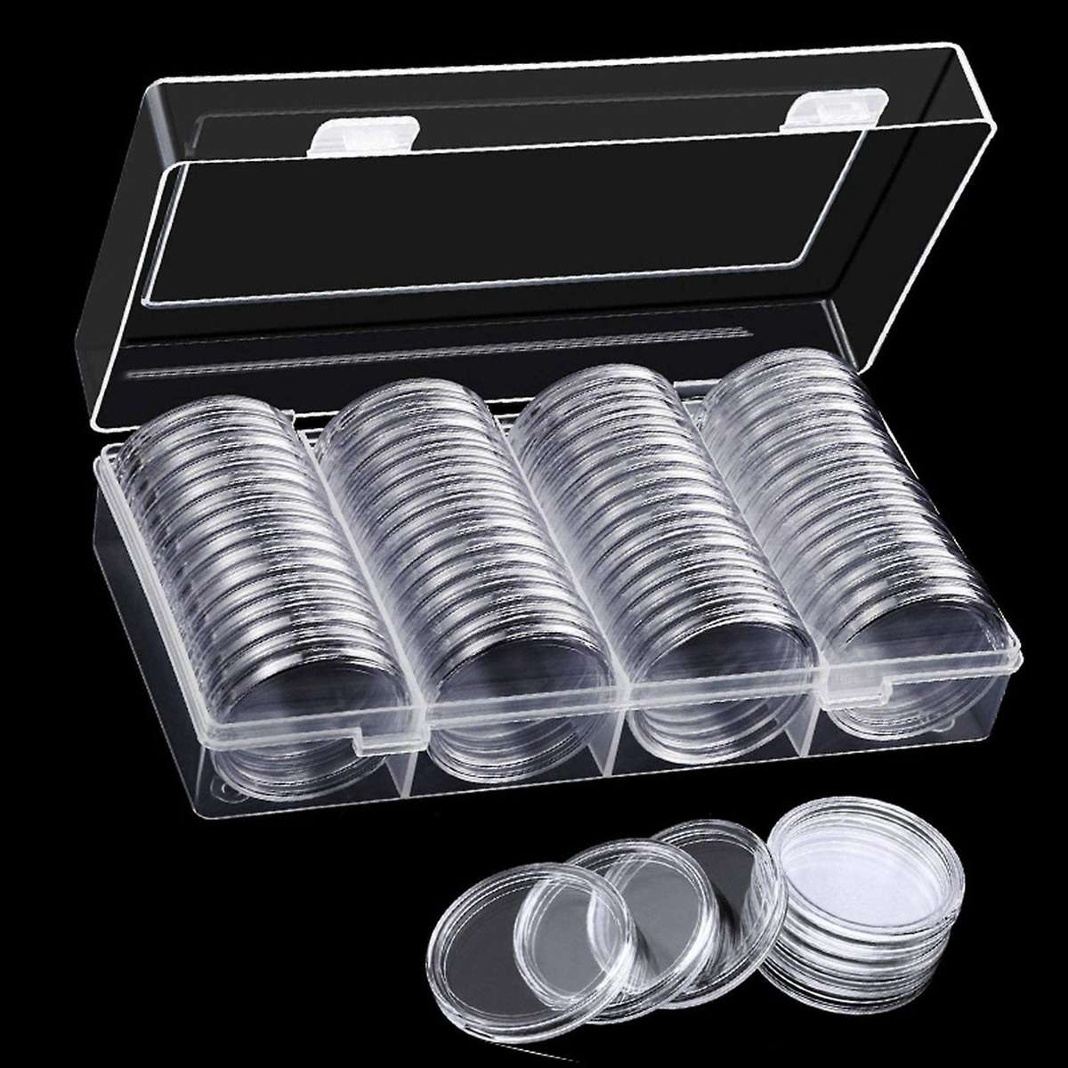 40 Mm Coin Capsules Coin Case Holder Storage Container(60 Pieces)