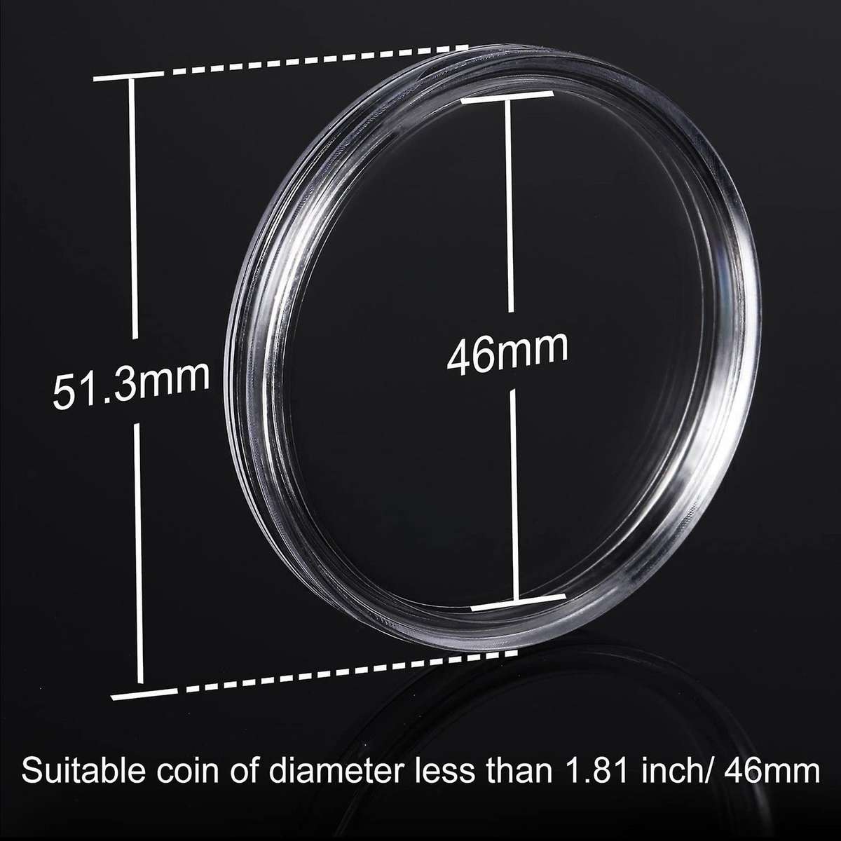 40 Mm Coin Capsules Coin Case Holder Storage Container(60 Pieces)