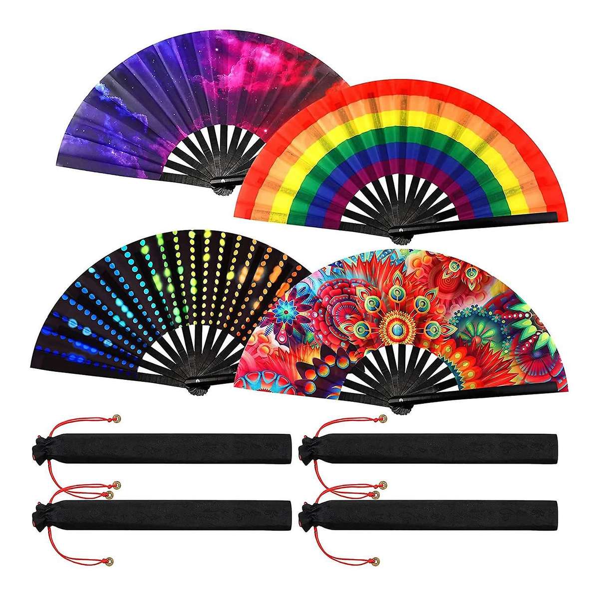 4 Pieces Hand Fan Folding Fans Craft Hand Fans