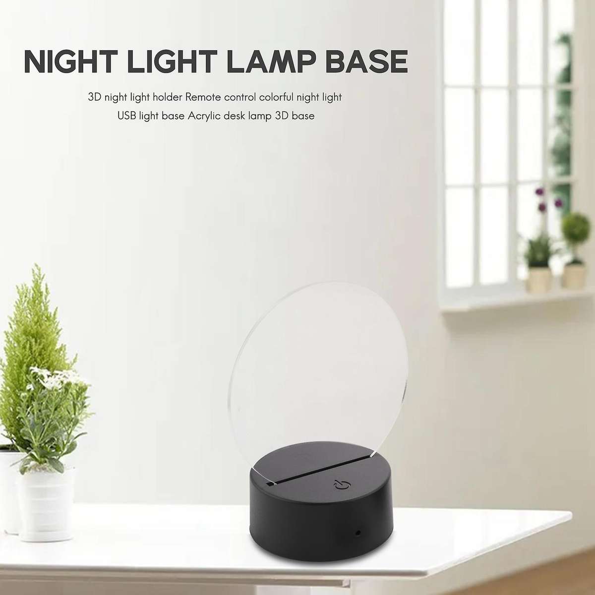 4 Pieces Clear Acrylic Sheets and 4 Pieces Light Base (black Base)