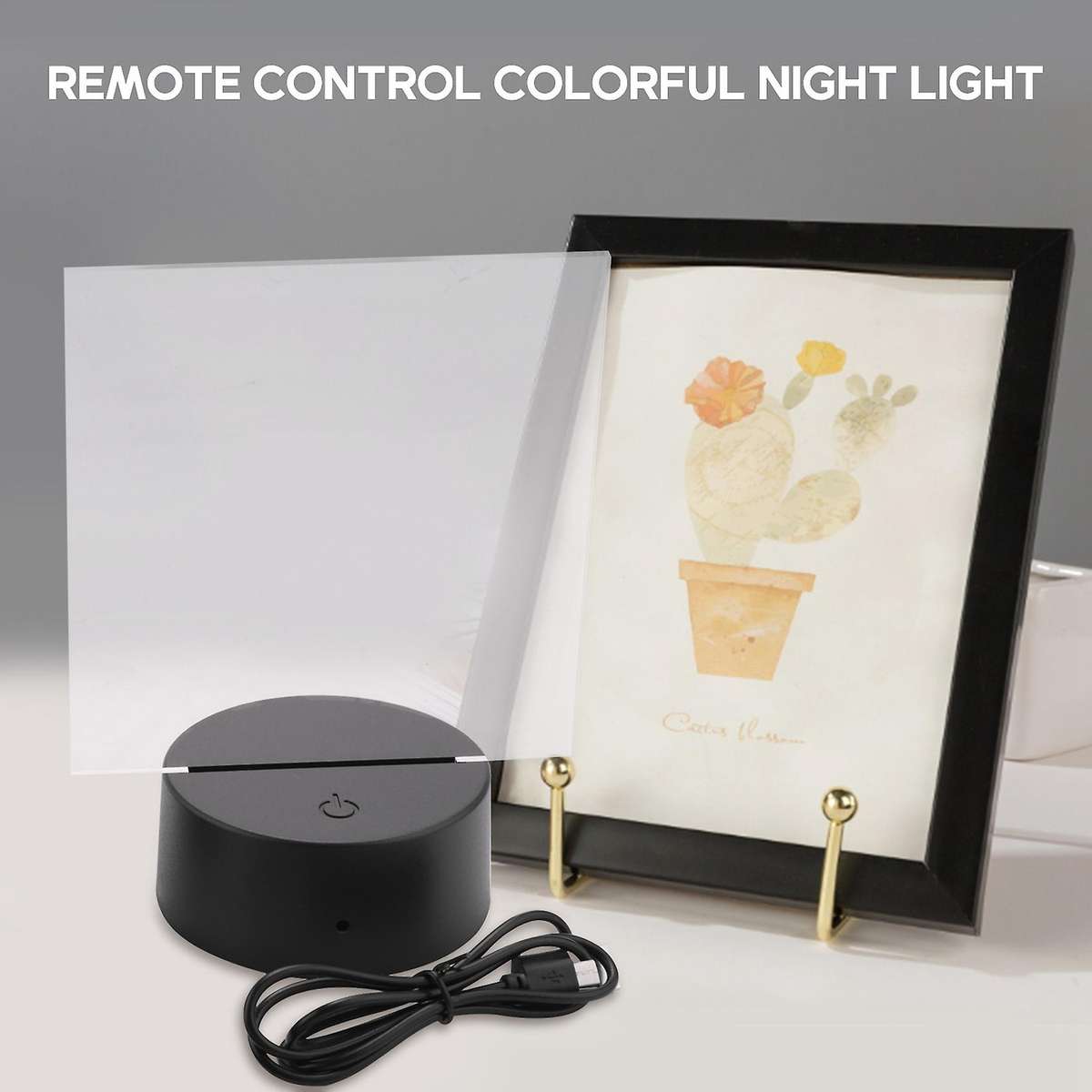 4 Pieces Clear Acrylic Sheets and 4 Pieces Light Base (black Base)