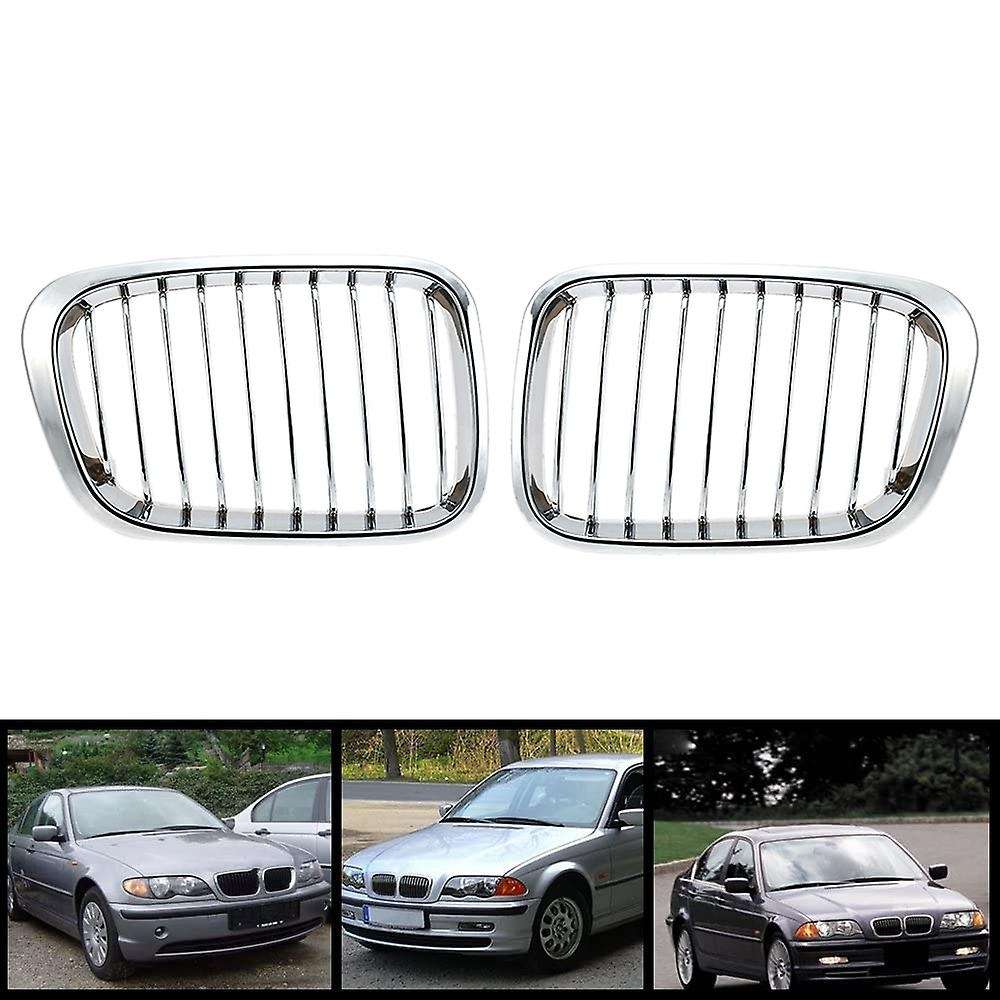 2x Chrome Front Hood Grill for Bmw 1998-2001 E46 320i 323i 325i 328i