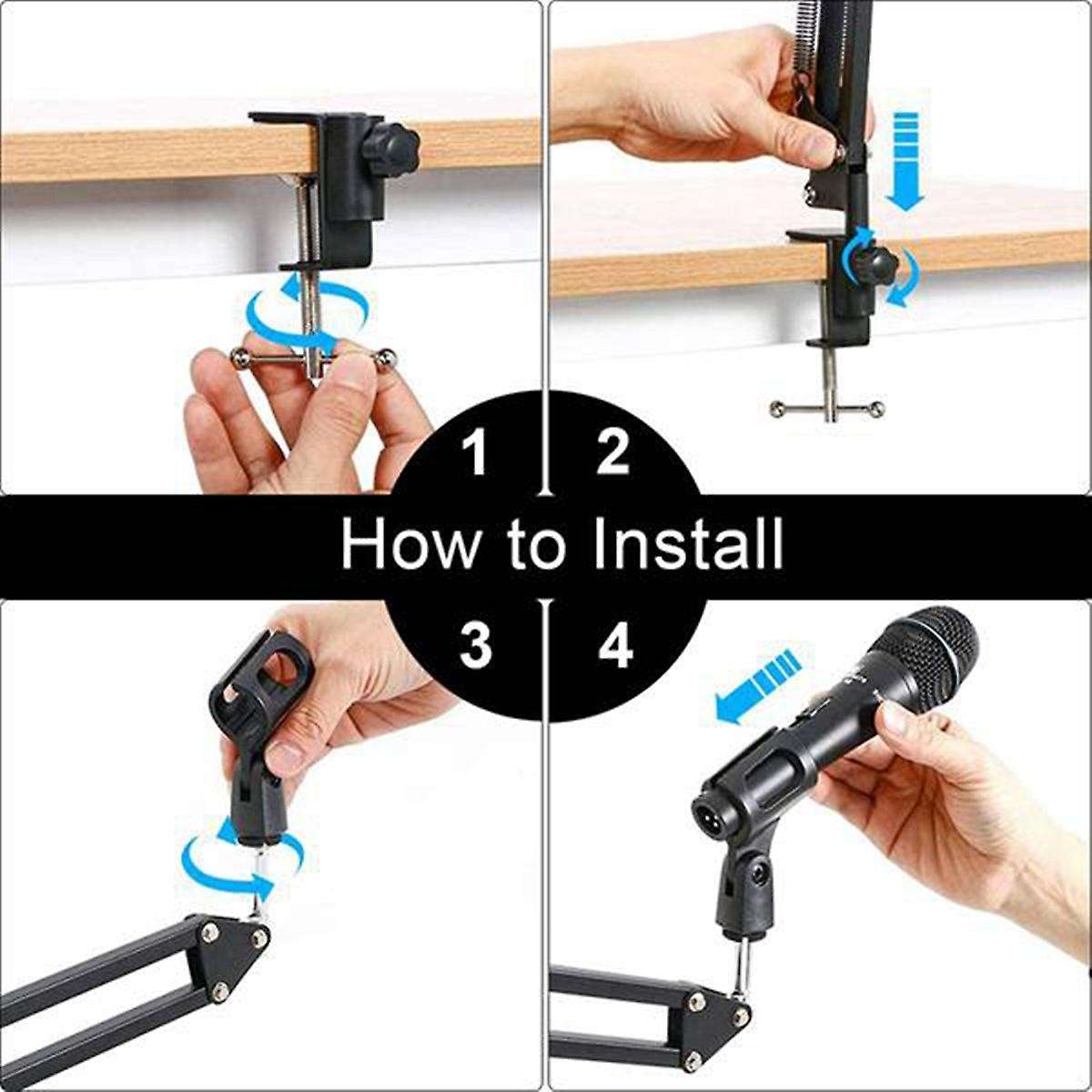 Mic Boom Arm Stand,adjustable Game Microphone Boom Scissor Arm Stand