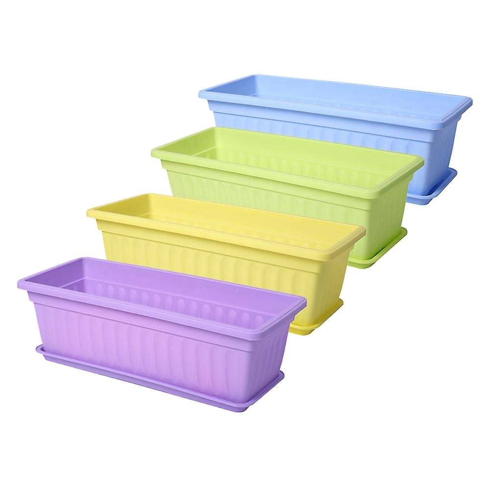 4 Packs 17 Inches Flower Window Box Plastic Vegetable Planters