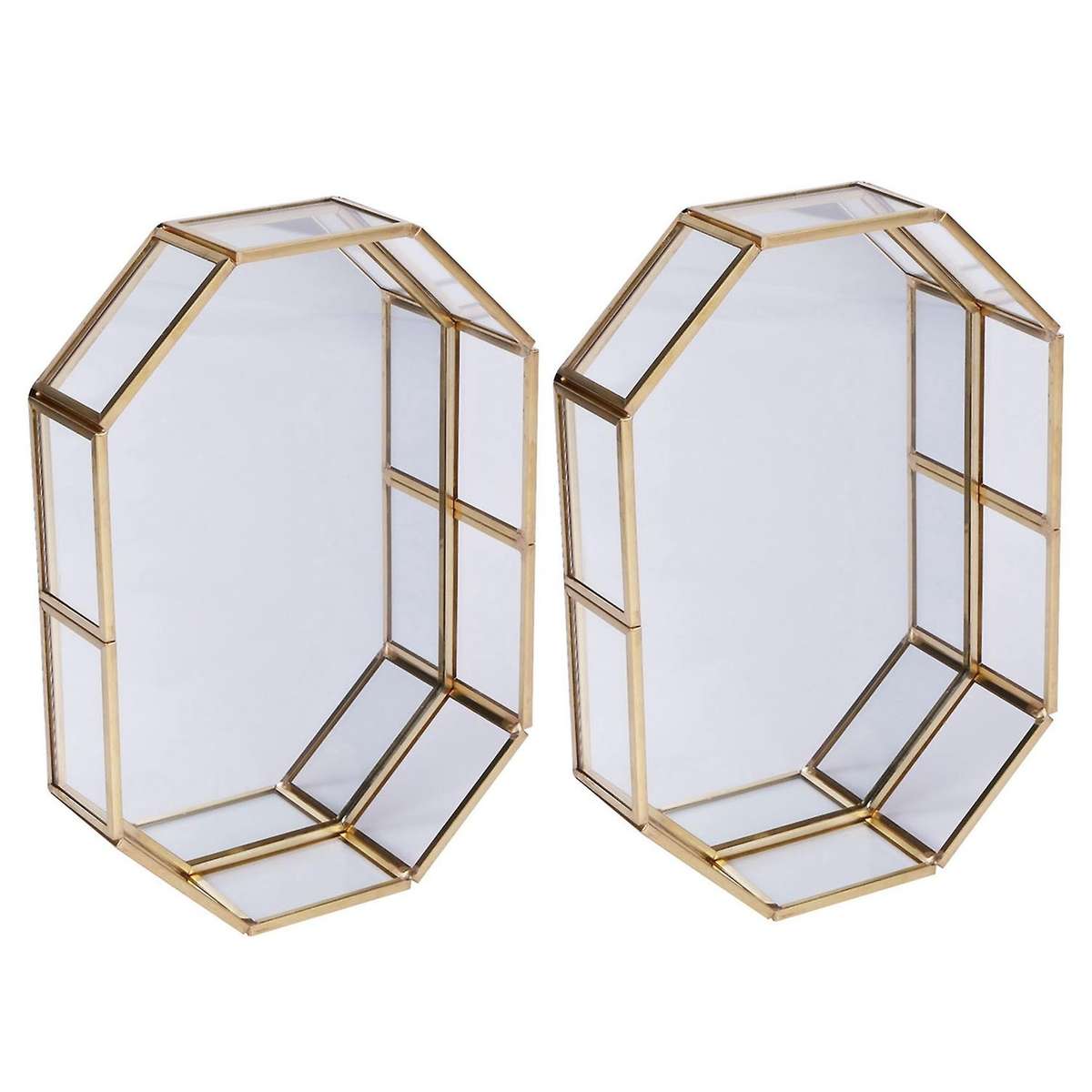 Nordic Style Glass Copper Geometry Storage Box(s)