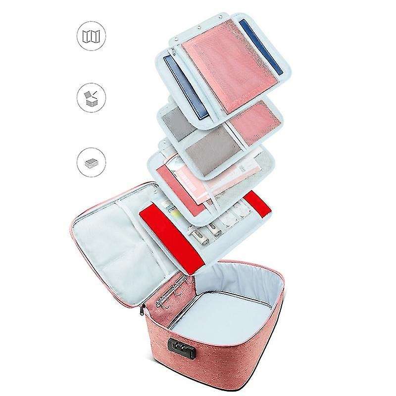 Large Capacity Document Storage Bag Box Pouch File Bag-navy